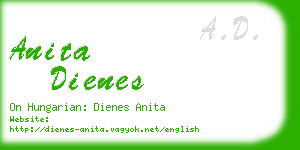 anita dienes business card